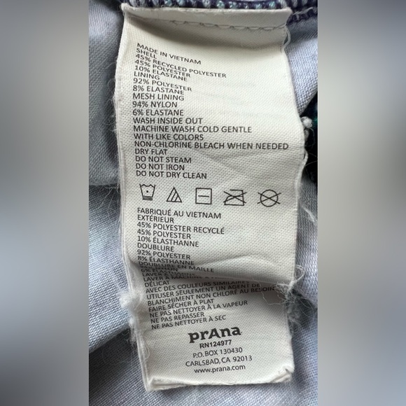 Prana Racerback Shelf Bra Tank Dress Blue Green Geometric size XS - Picture 6 of 8